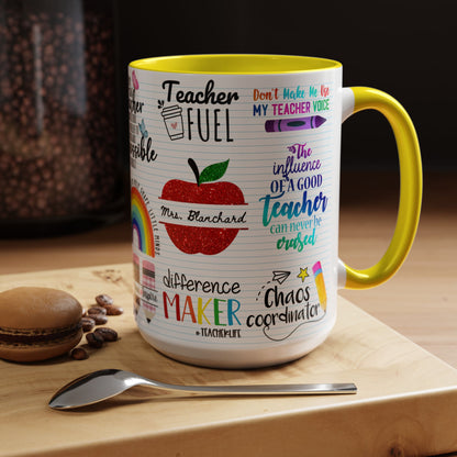 Teacher Designs Name Coffee Mug (11, 15oz)