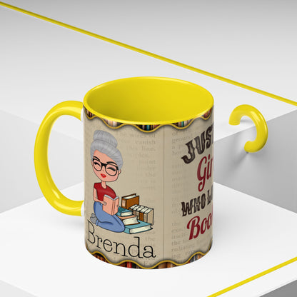 Girl Who Loves Books Name Coffee Mug (11, 15oz)