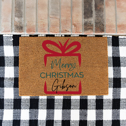Merry Christmas Gift Name Doormat