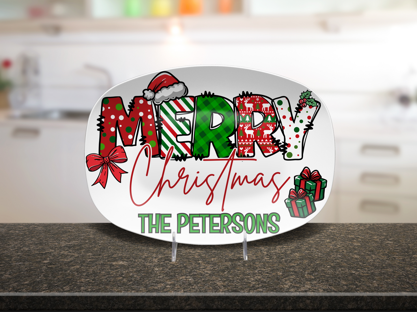 Merry Christmas Name Platter