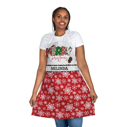 Merry Christmas Name Apron