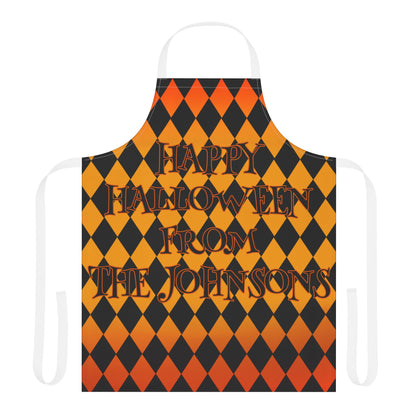 Diamond Shape Happy Halloween Name Apron