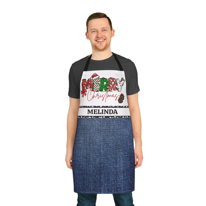 Merry Christmas Name Apron