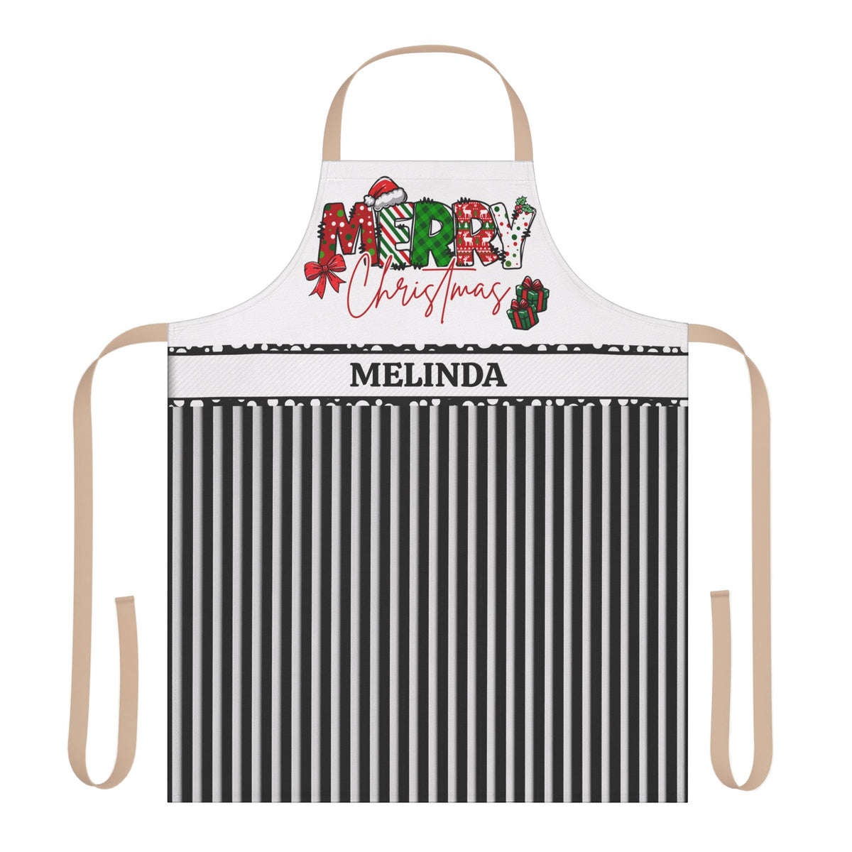 Merry Christmas Name Apron