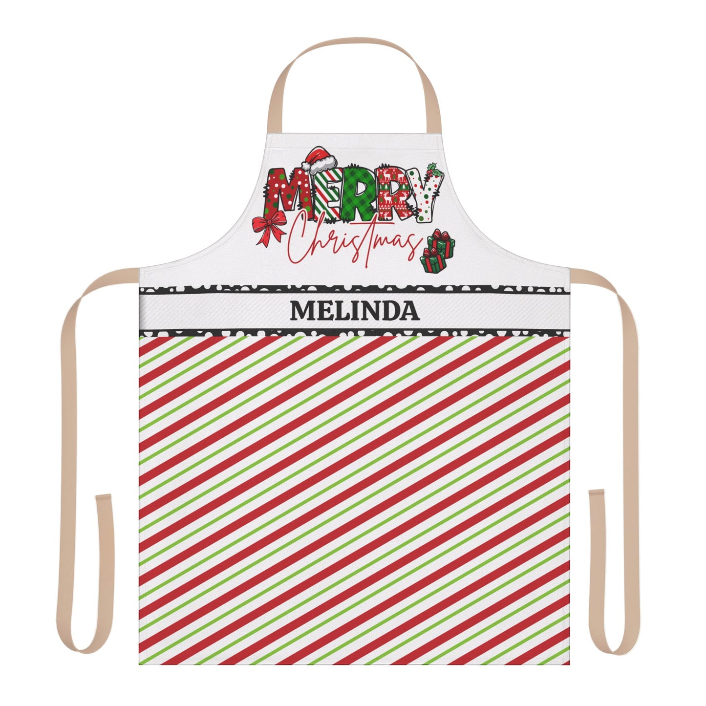 Merry Christmas Name Apron