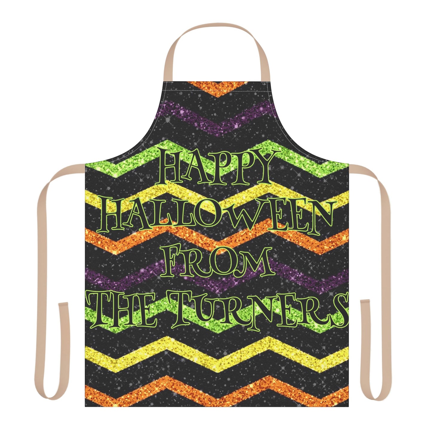 Glitter "Look" Design Happy Halloween From Name Apron