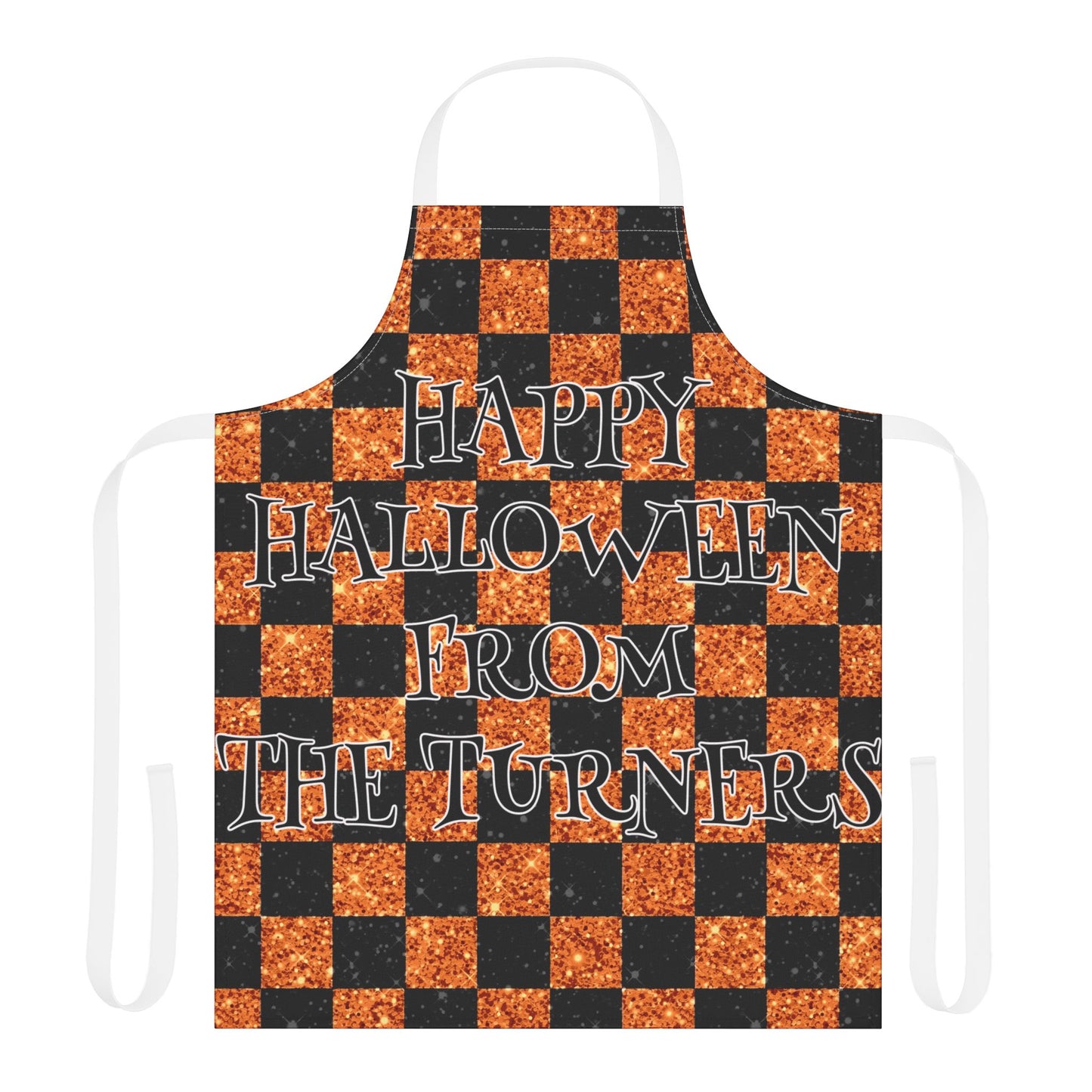Glitter "Look" Design Happy Halloween From Name Apron