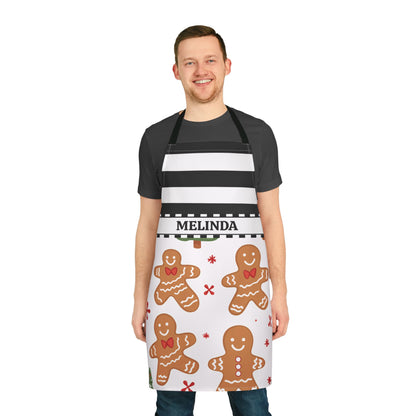 Stripes Christmas Name Apron