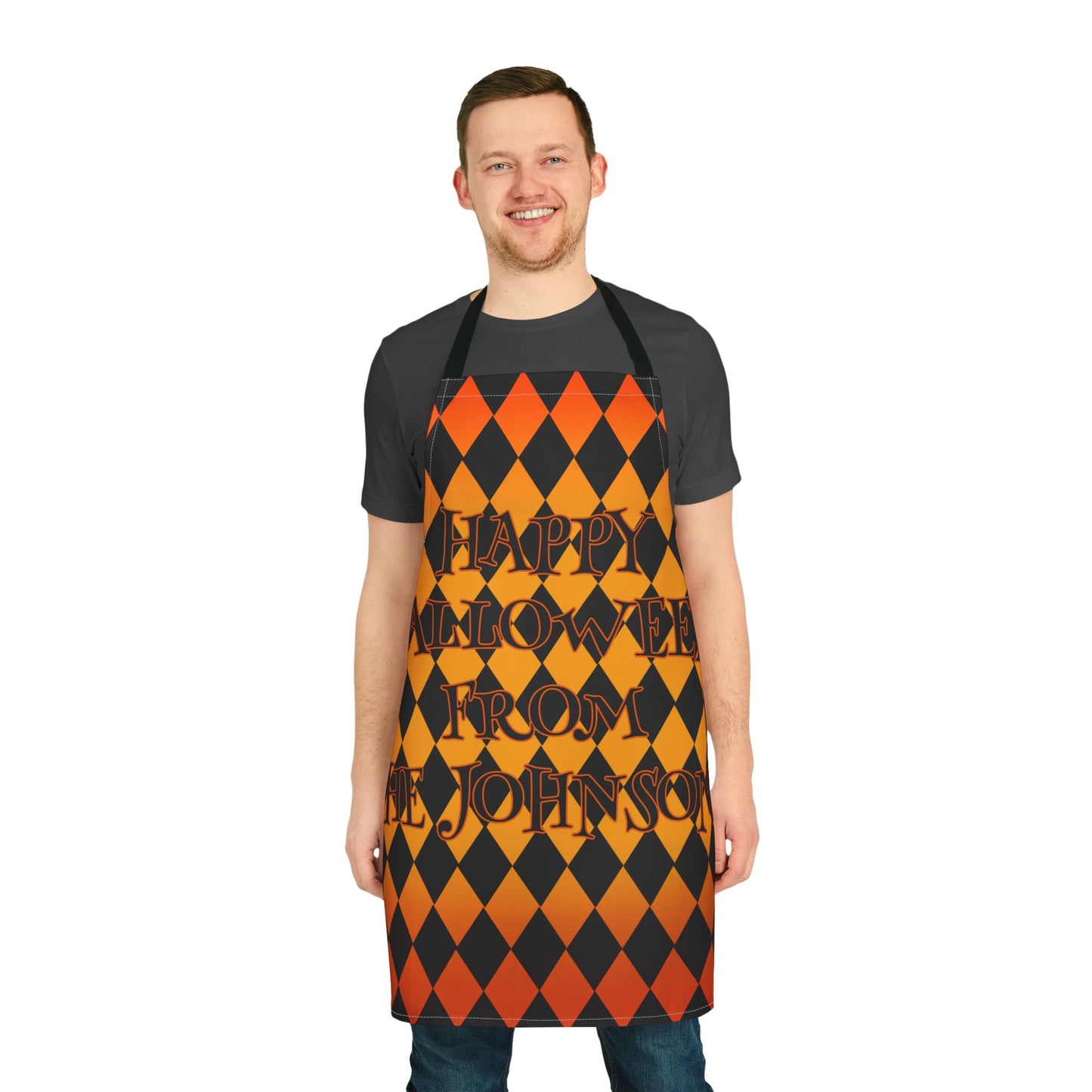 Diamond Shape Happy Halloween Name Apron