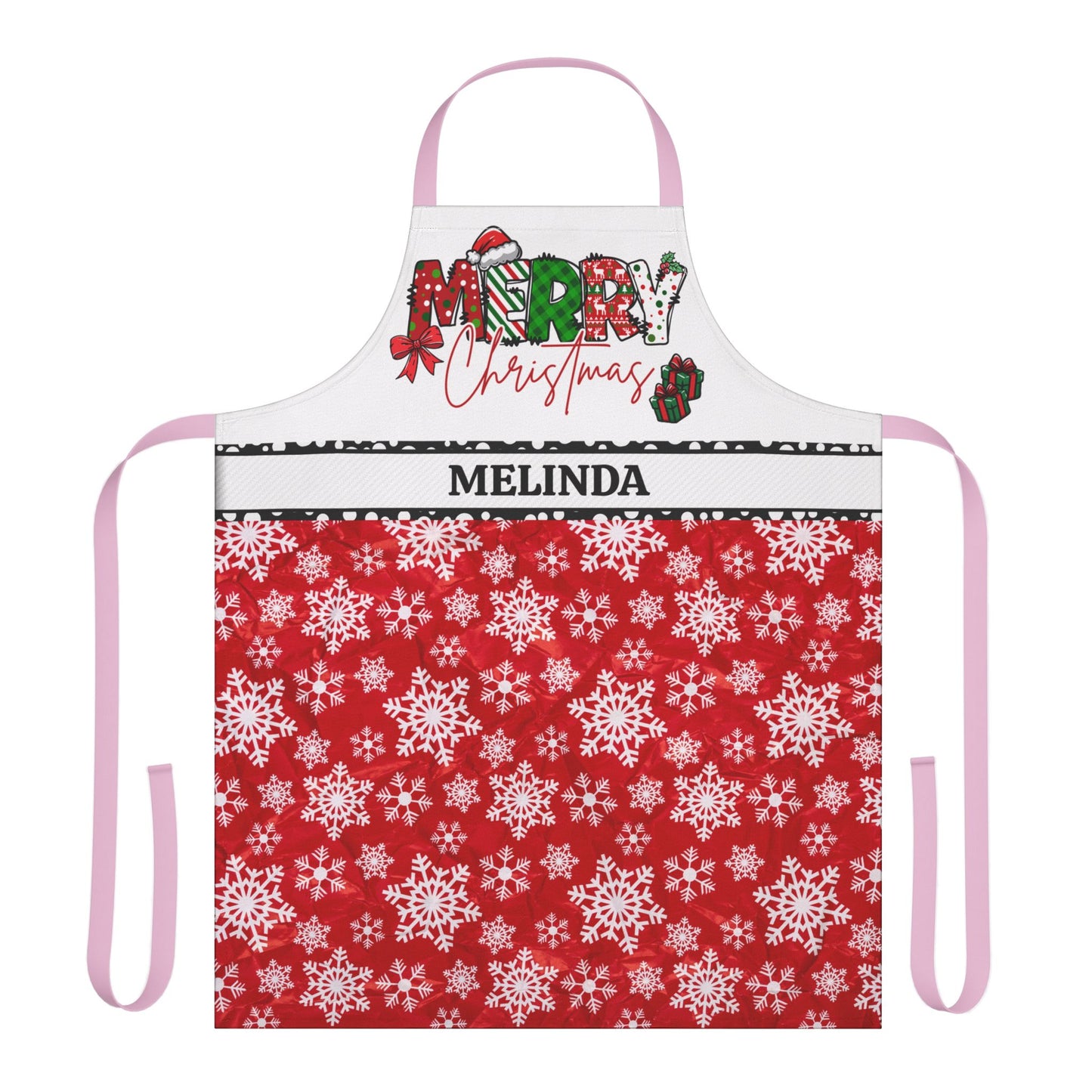 Merry Christmas Name Apron