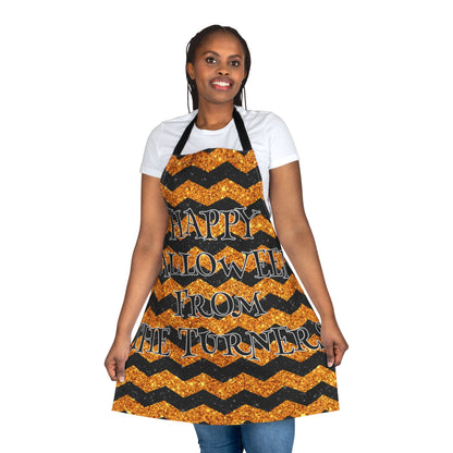 Glitter "Look" Design Happy Halloween From Name Apron
