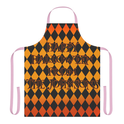 Diamond Shape Happy Halloween Name Apron