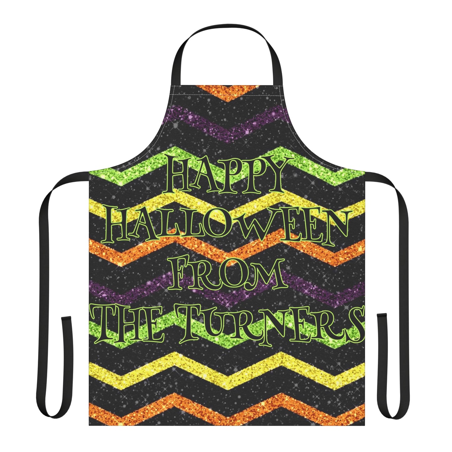 Glitter "Look" Design Happy Halloween From Name Apron