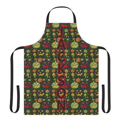 Spooky Pumpkins Name Apron