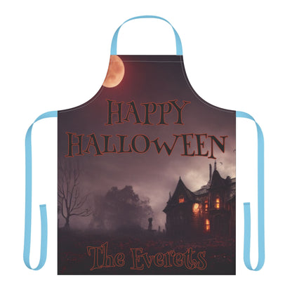 Happy Halloween Moon House Name Apron