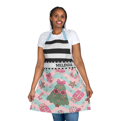 Stripes Christmas Name Apron