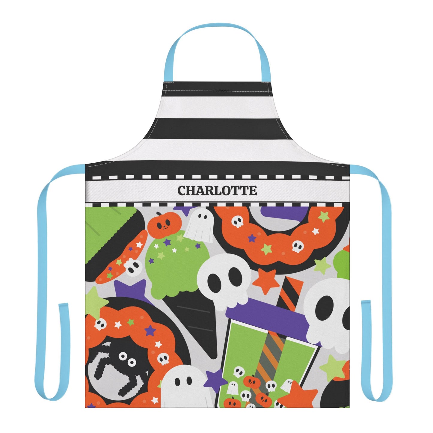 Stripes Halloween Name Apron
