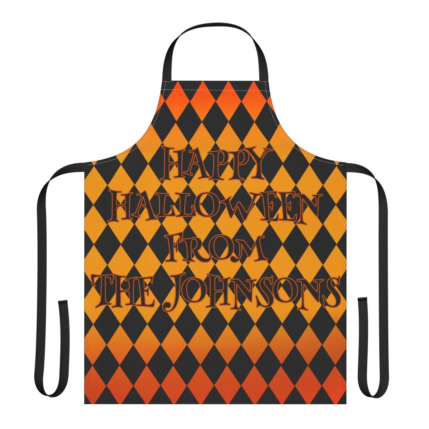 Diamond Shape Happy Halloween Name Apron