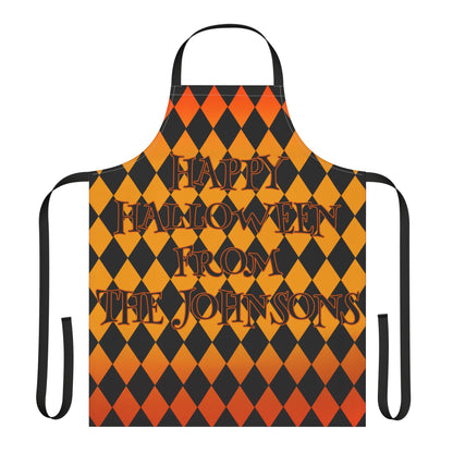 Diamond Shape Happy Halloween Name Apron