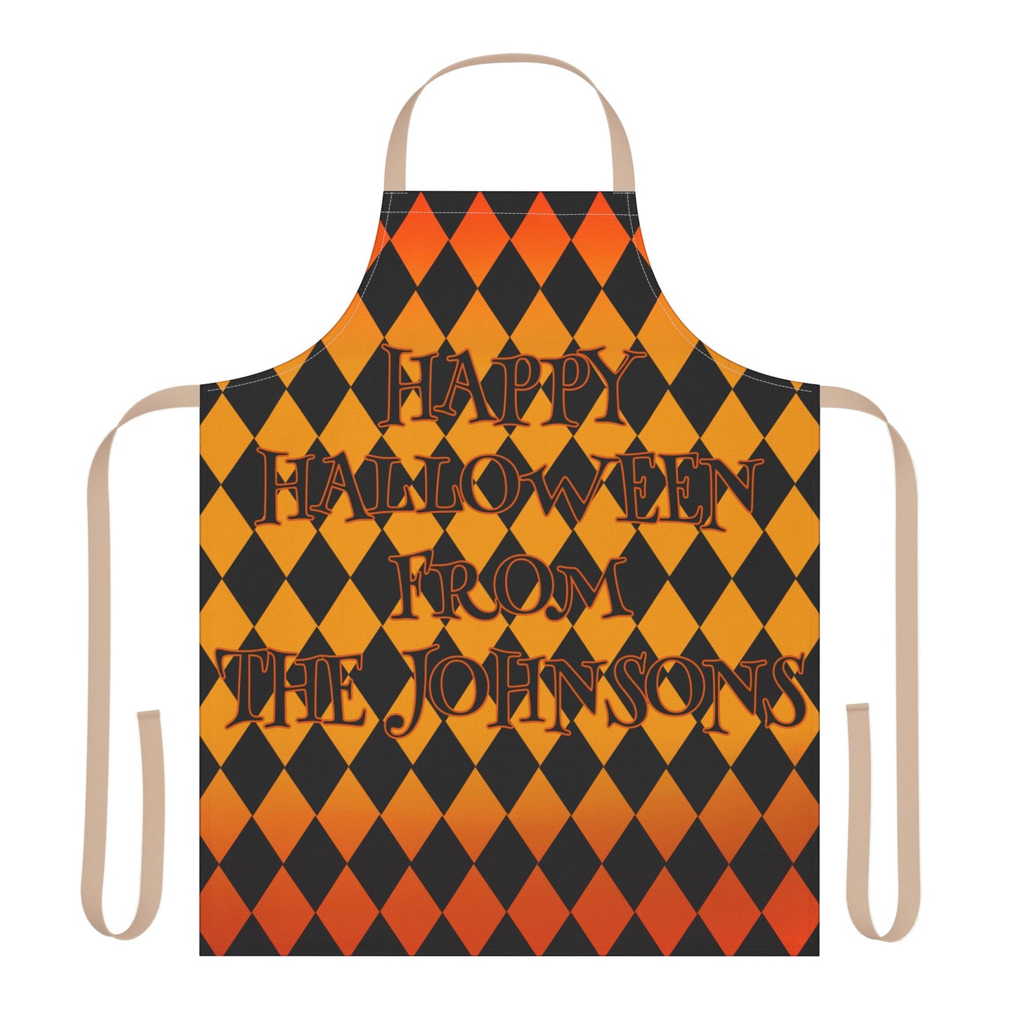 Diamond Shape Happy Halloween Name Apron