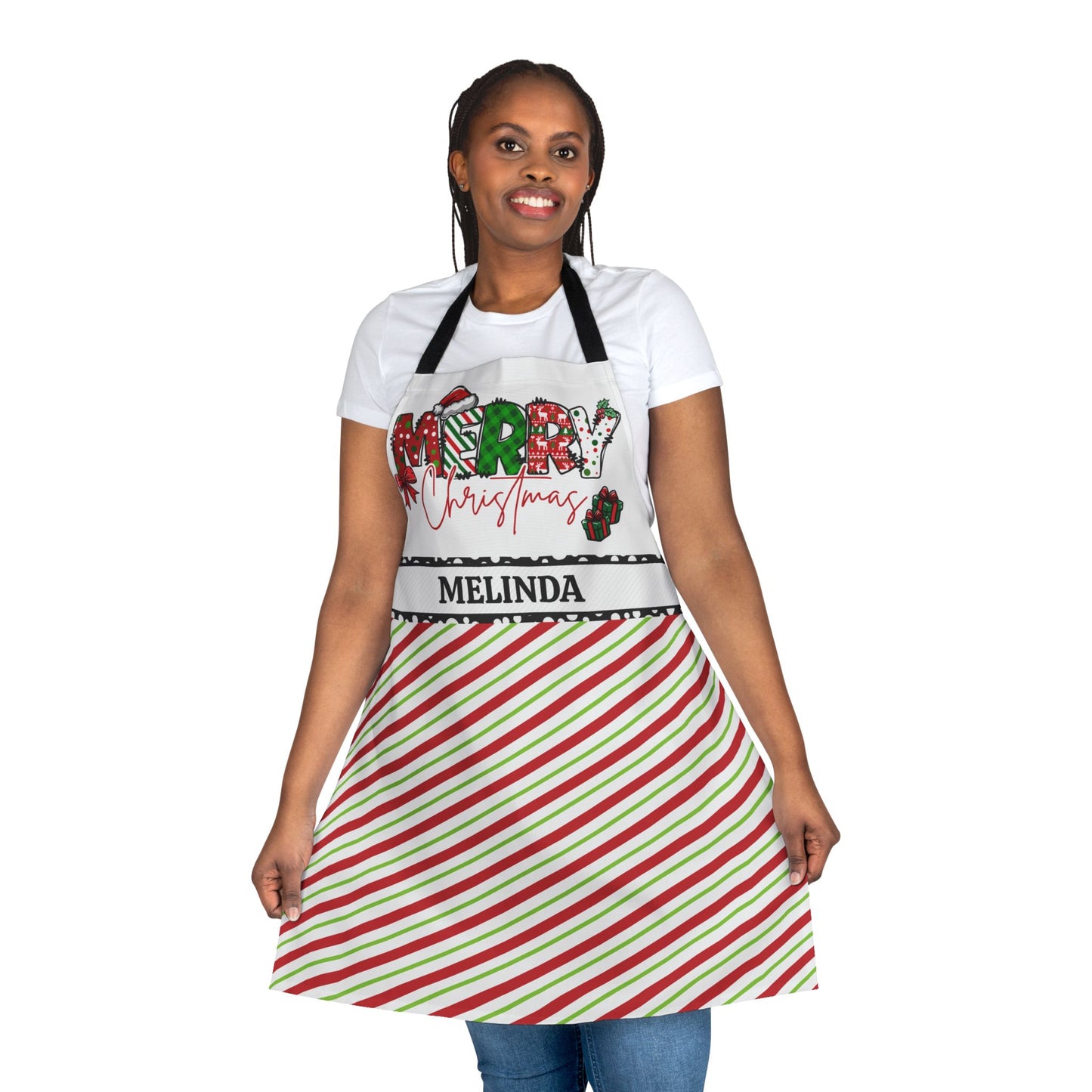 Merry Christmas Name Apron