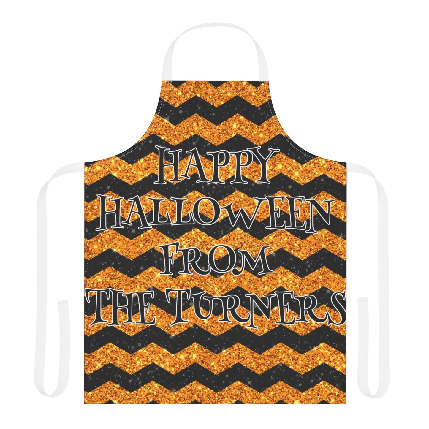 Glitter "Look" Design Happy Halloween From Name Apron
