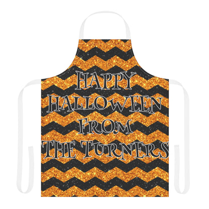 Glitter "Look" Design Happy Halloween From Name Apron