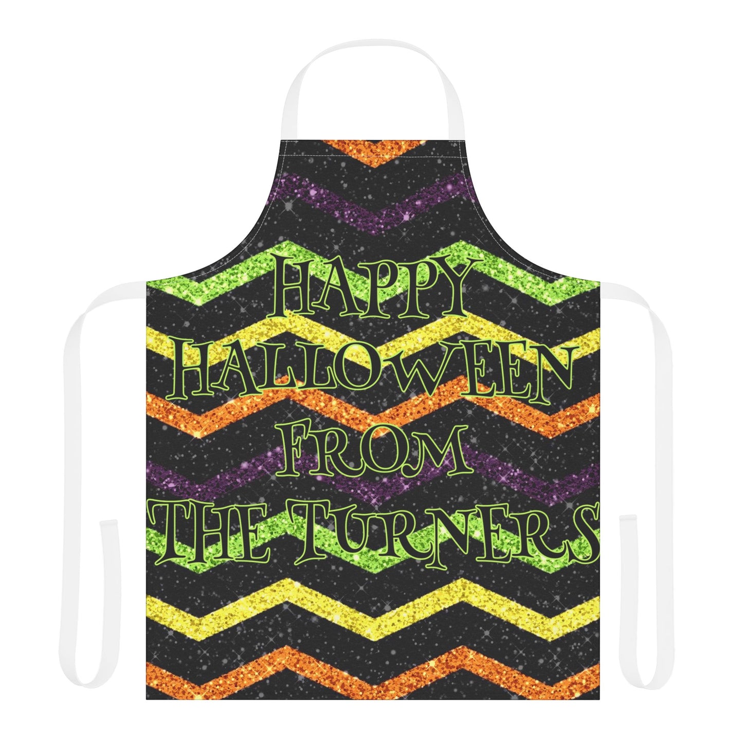 Glitter "Look" Design Happy Halloween From Name Apron