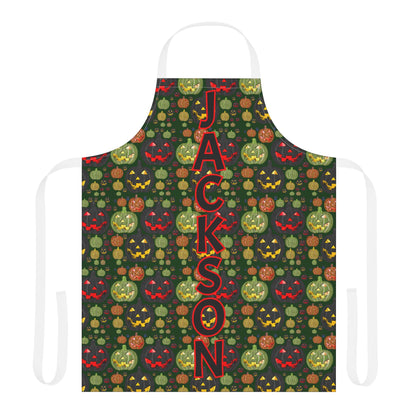 Spooky Pumpkins Name Apron