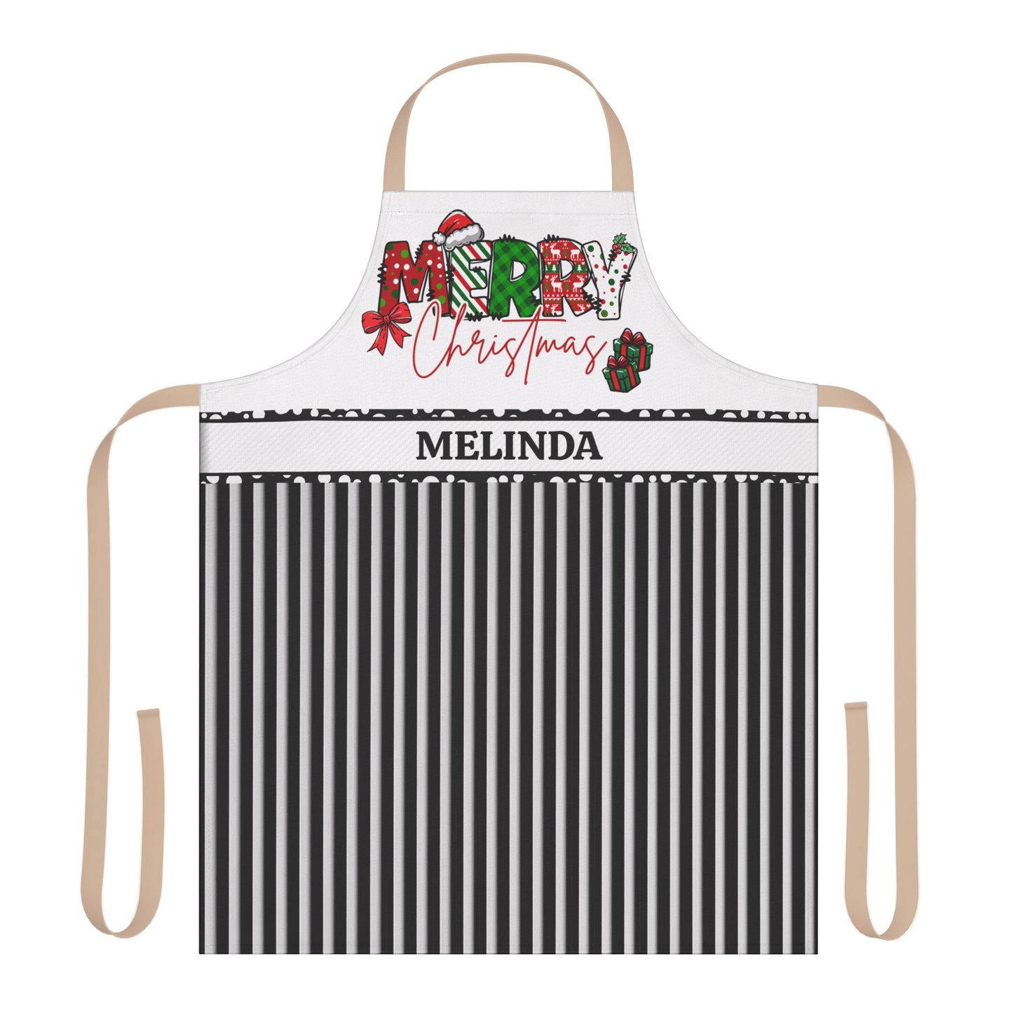 Merry Christmas Name Apron