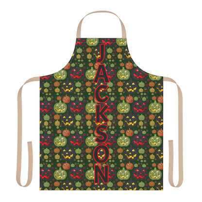 Spooky Pumpkins Name Apron