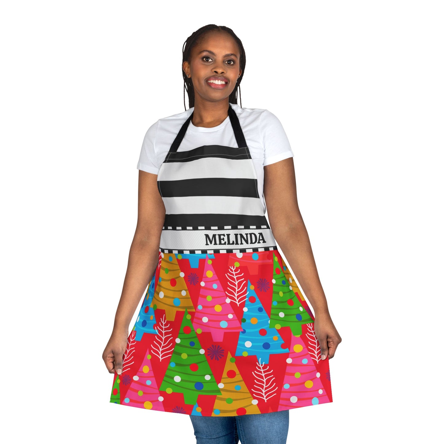 Stripes Christmas Name Apron
