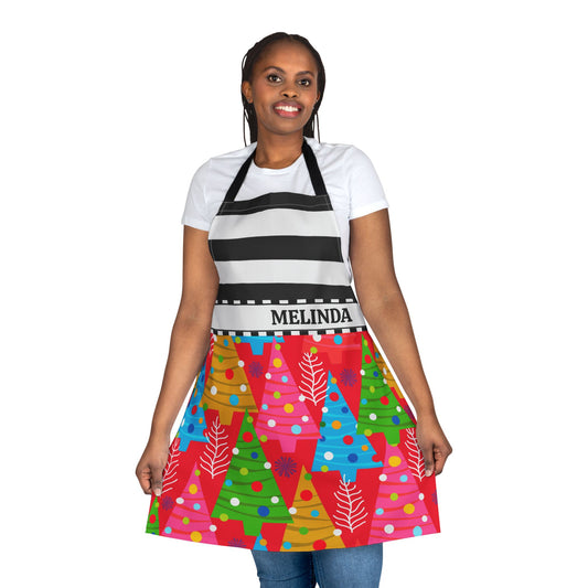 Stripes Christmas Name Apron