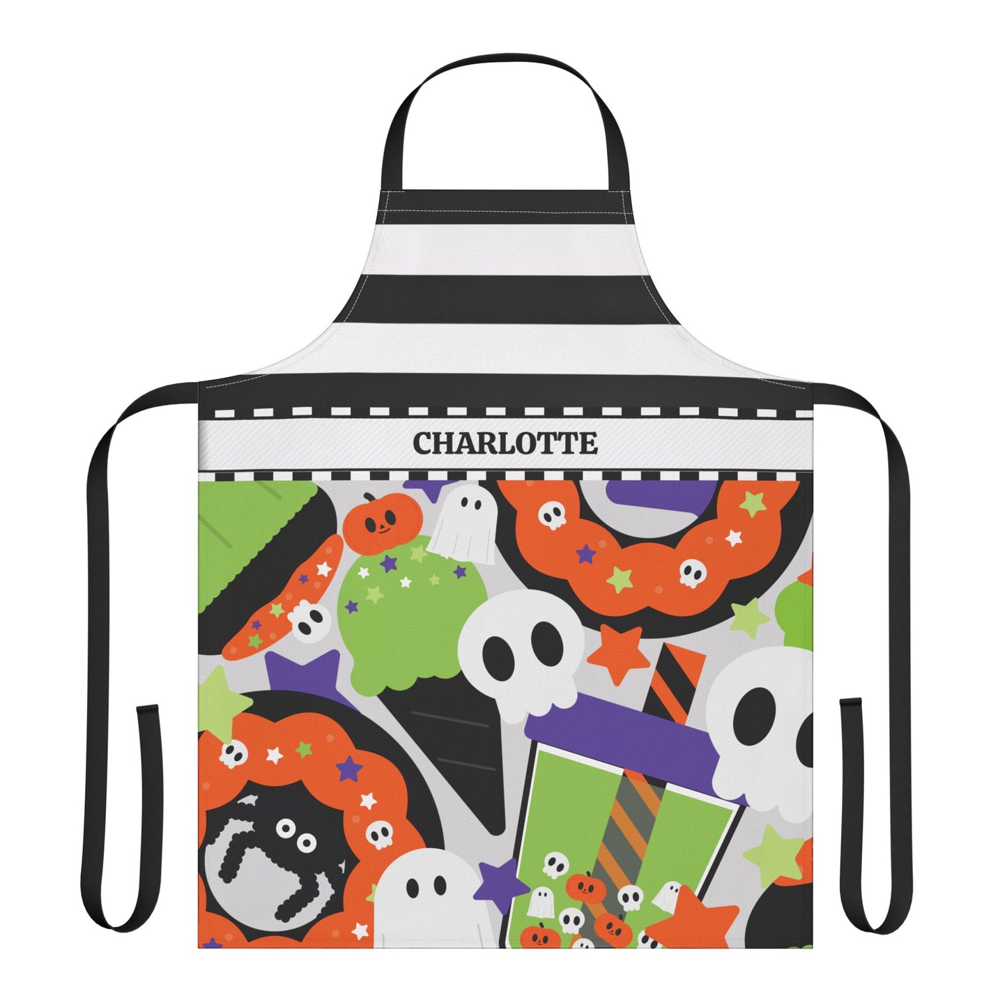 Stripes Halloween Name Apron