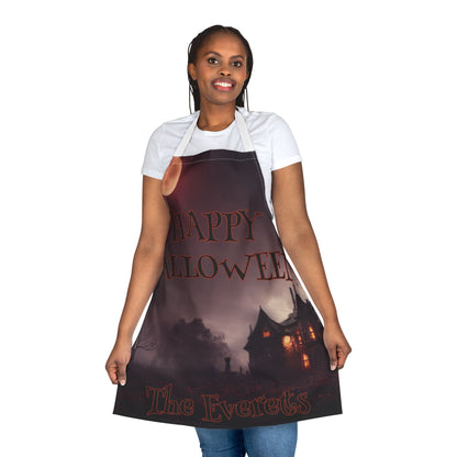 Happy Halloween Moon House Name Apron