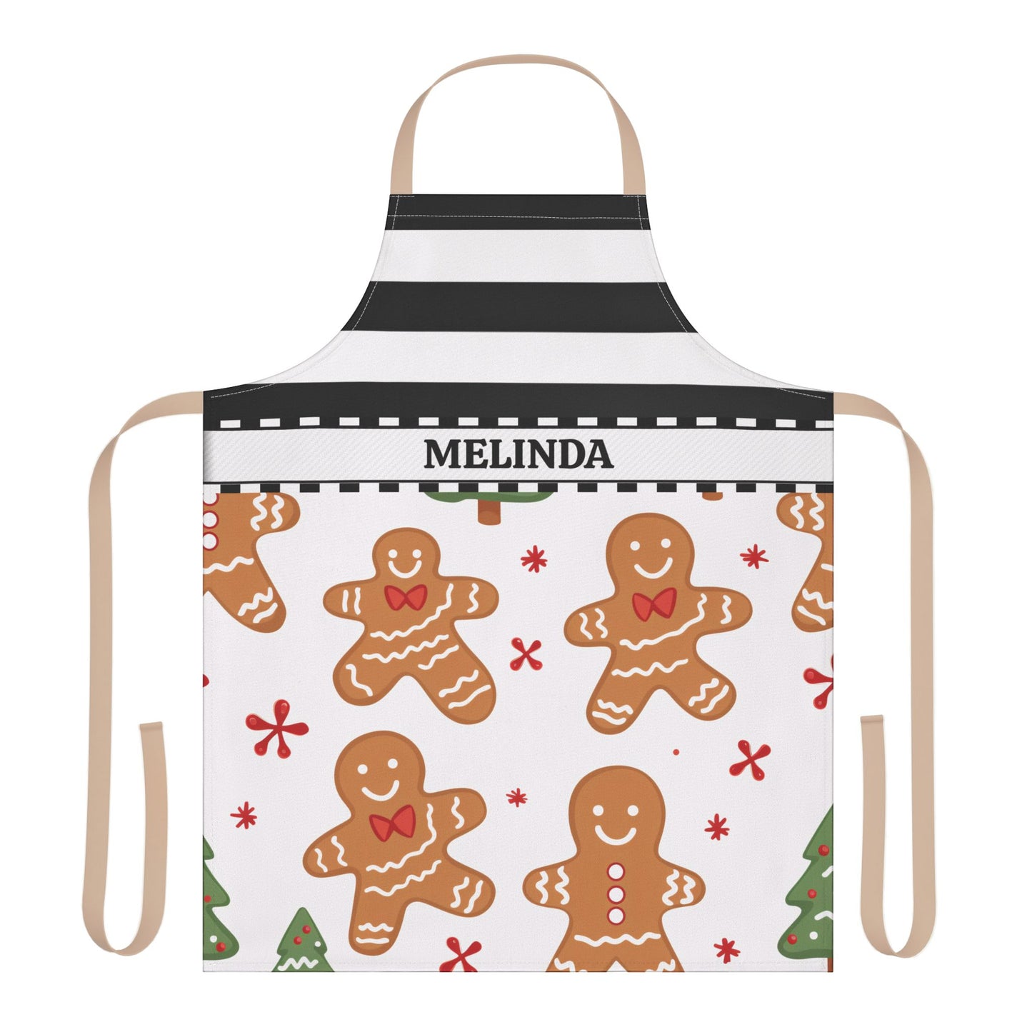 Stripes Christmas Name Apron