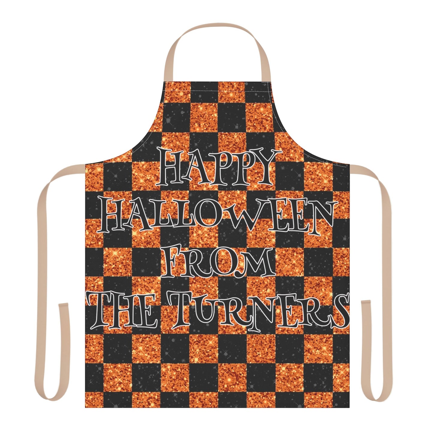 Glitter "Look" Design Happy Halloween From Name Apron