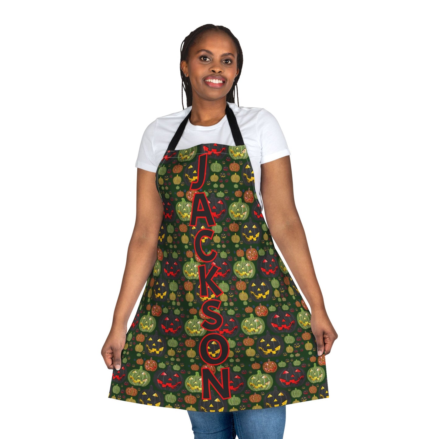Spooky Pumpkins Name Apron