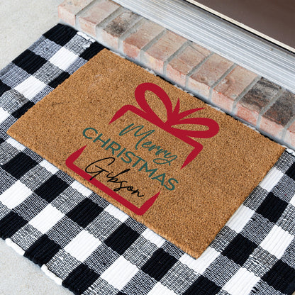 Merry Christmas Gift Name Doormat