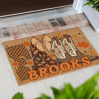 Fall Boots Name UV Printed Doormat