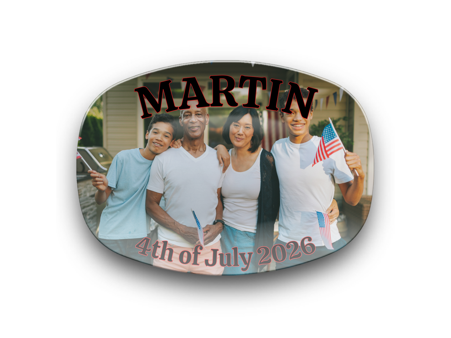4th of July Photo Name Year Platter