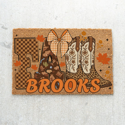 Fall Boots Name UV Printed Doormat