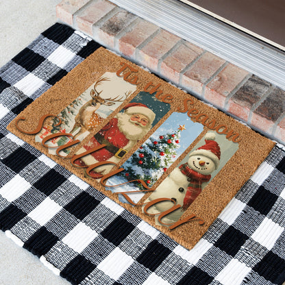 Tis the Season Vintage Name Doormat