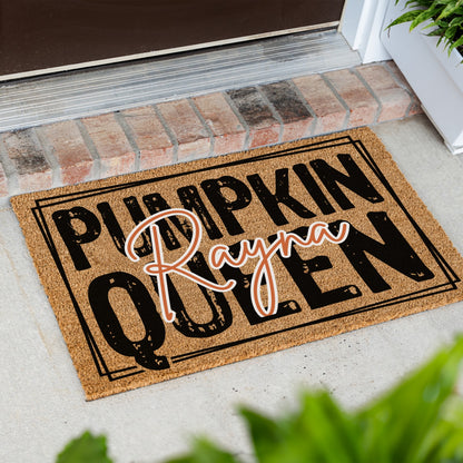 Pumpkin Queen Solid Name Doormat
