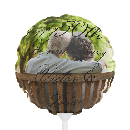 Happy Anniversary Balloons (Round and Heart-shaped), 6"