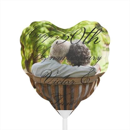 Happy Anniversary Balloons (Round and Heart-shaped), 6"