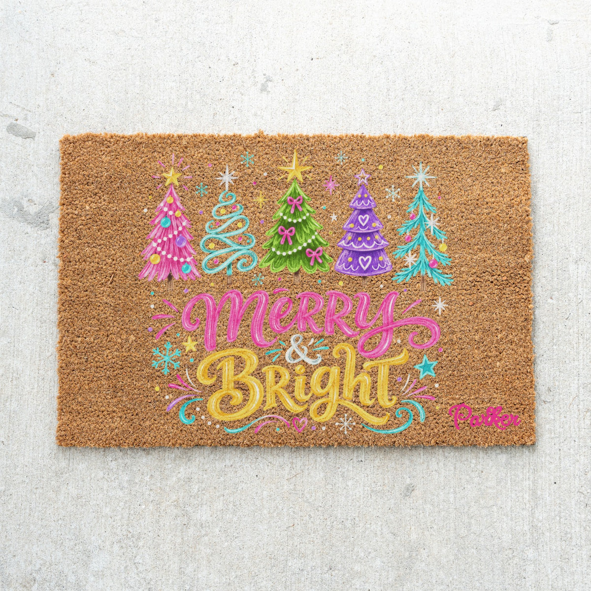 Merry & Bright Trees Name Doormats