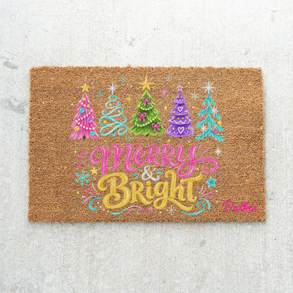 Merry & Bright Trees Name Doormats