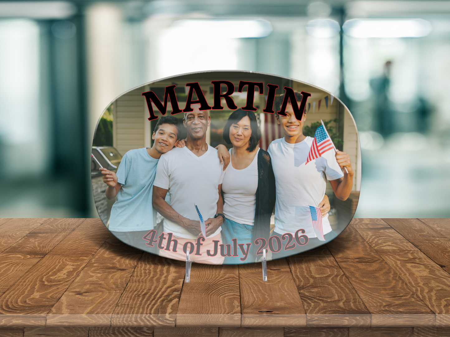 4th of July Photo Name Year Platter