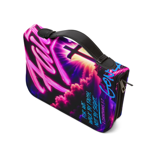 Neon Faith Cross Bible Cover